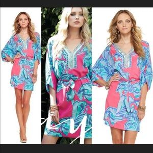 🌺Lilly Pulitzer Wilda Caftan Chic Pink Sway sz Sm